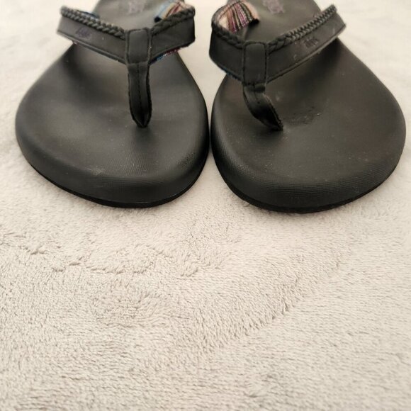 Flojos Womens Maddy Flip Flops Size 10 Black Sandals Thongs Comfort Shoes - Picture 3 of 10